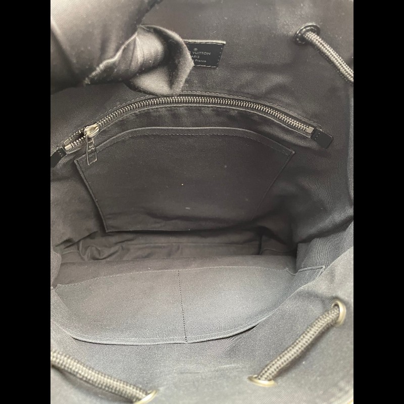 LV christopher 黑棋盤格雙肩包登山包-5