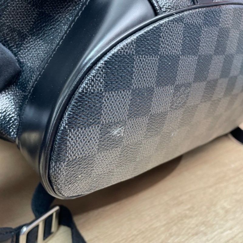 LV christopher 黑棋盤格雙肩包登山包-7