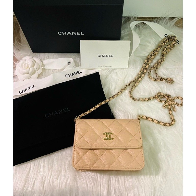 🇫🇷Chanel 香奈兒 櫻花粉 稀有 小香 蝴蝶結款 WOC 菱格紋小包 全新大全配美品-0