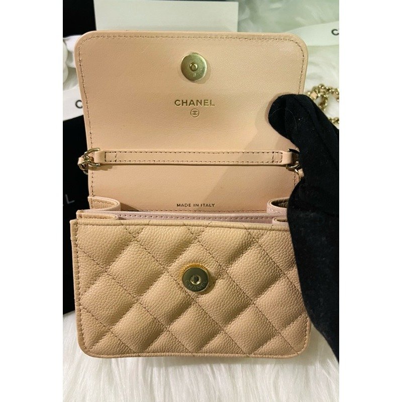 🇫🇷Chanel 香奈兒 櫻花粉 稀有 小香 蝴蝶結款 WOC 菱格紋小包 全新大全配美品-2