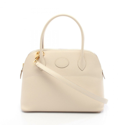 愛馬仕 Bolide2 7 肩背包 Epsom 皮革 Craie 米色 二手 女士 GHW Z