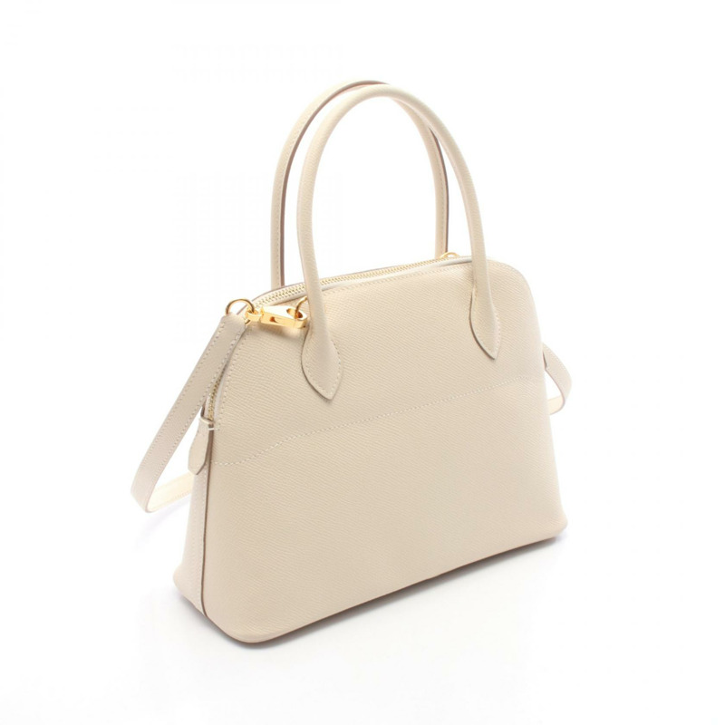 愛馬仕 Bolide2 7 肩背包 Epsom 皮革 Craie 米色 二手 女士 GHW Z-1