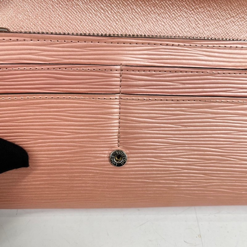 LV 粉色epi水波紋長夾錢包-6