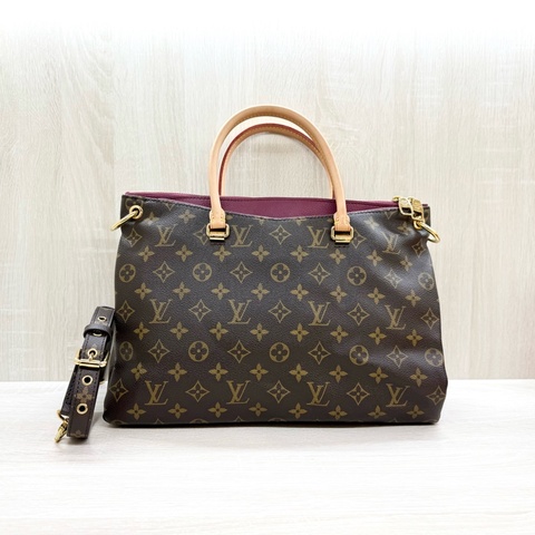 LV原花拼紫紅色兩用側背包/M40906