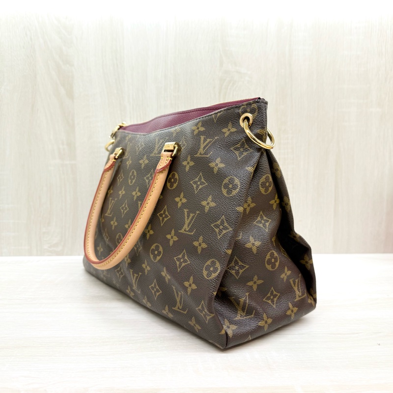 LV原花拼紫紅色兩用側背包/M40906-2