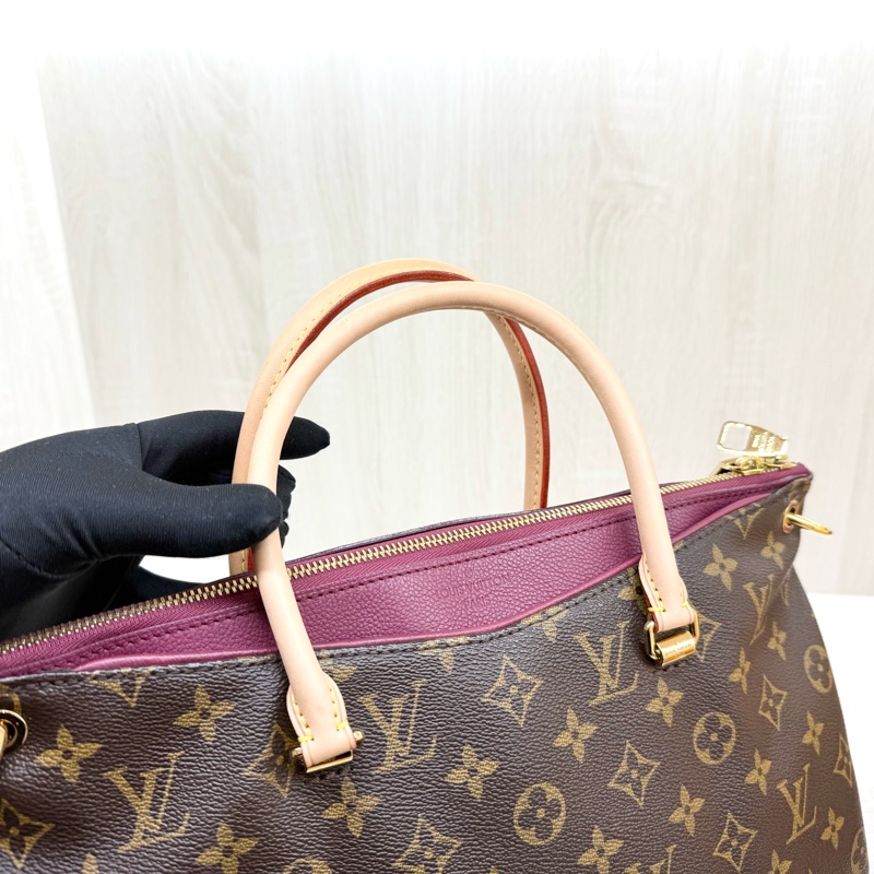 LV原花拼紫紅色兩用側背包/M40906-9