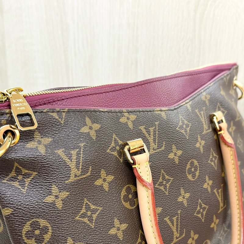 LV原花拼紫紅色兩用側背包/M40906-10