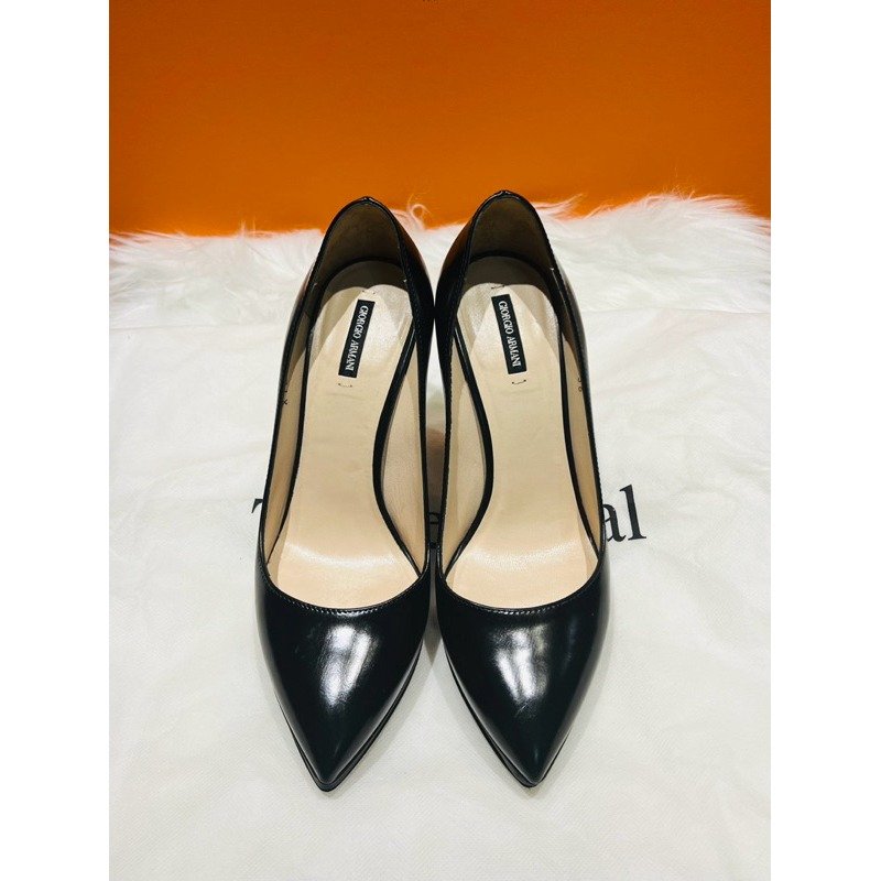 🌟Giorgio Armani 阿曼尼 經典黑色尖頭 高跟鞋 36號 近全新美品-1