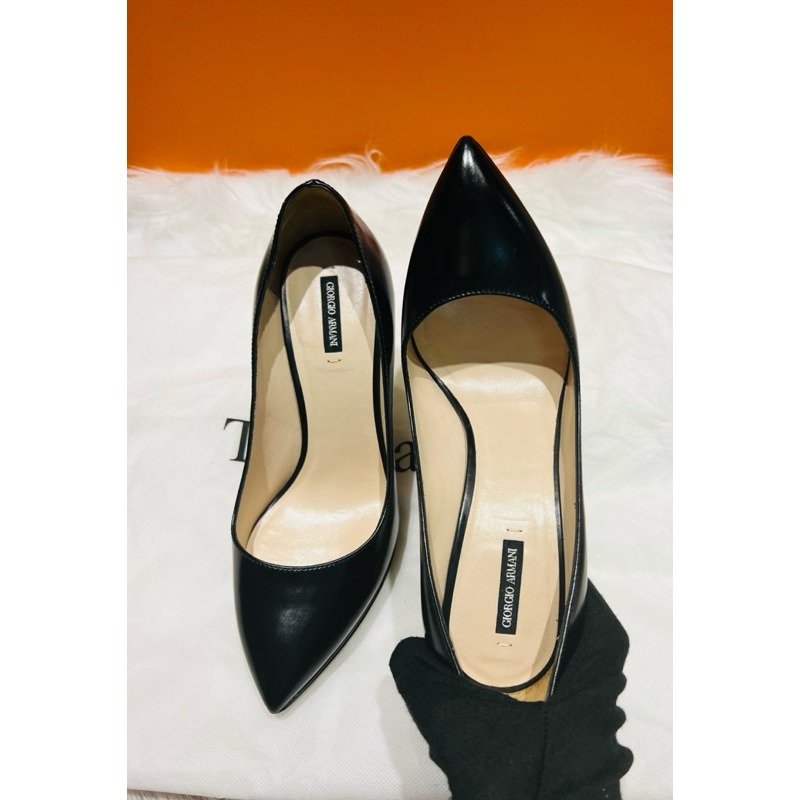 🌟Giorgio Armani 阿曼尼 經典黑色尖頭 高跟鞋 36號 近全新美品-2