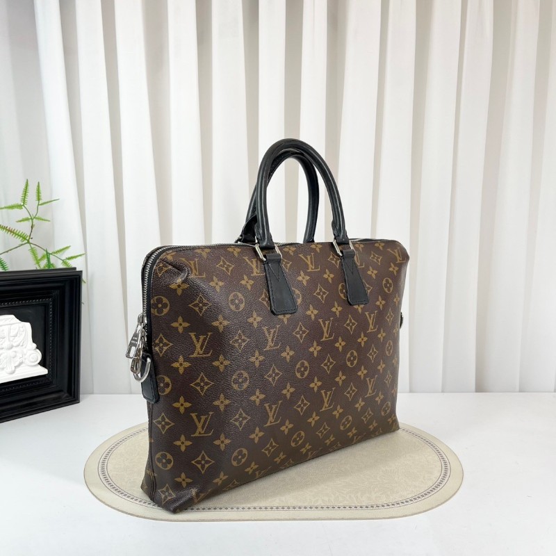 LV 老花電腦公事包 可拆卸肩帶-3