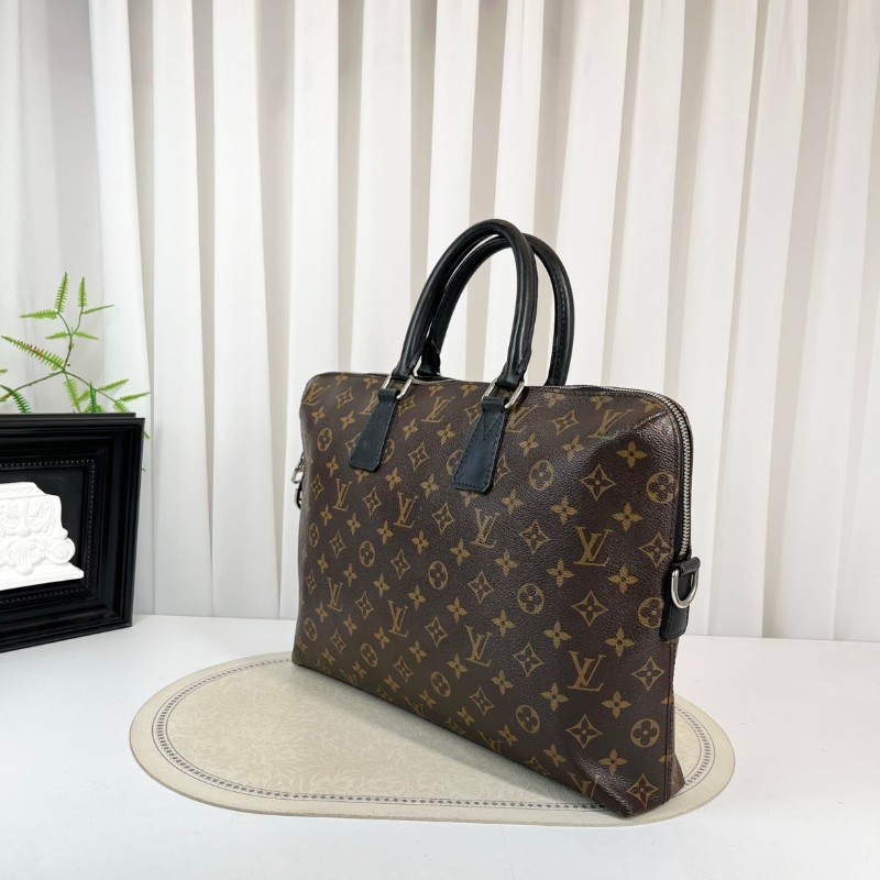 LV 老花電腦公事包 可拆卸肩帶-4