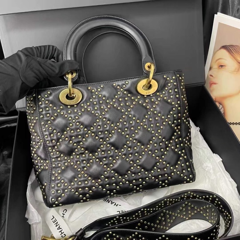 Dior迪奧 黑色鉚釘戴妃-1