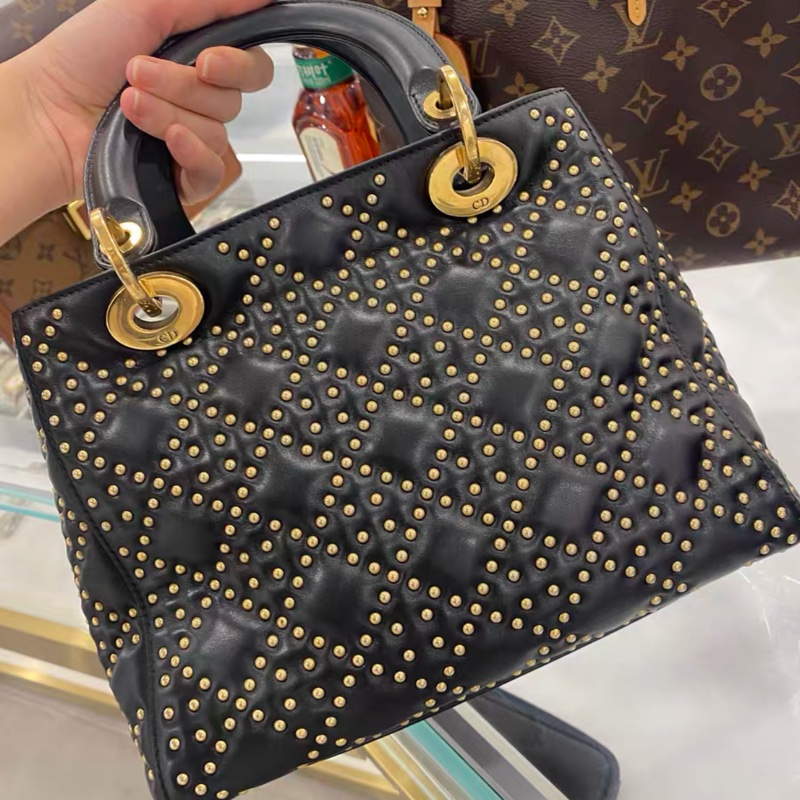 Dior迪奧 黑色鉚釘戴妃-8