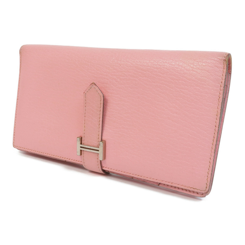 HERMES Chevre皮革Bearn Wallet銀扣長錢包-2