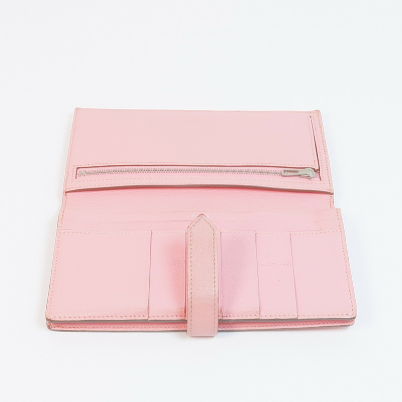 HERMES Chevre皮革Bearn Wallet銀扣長錢包-12
