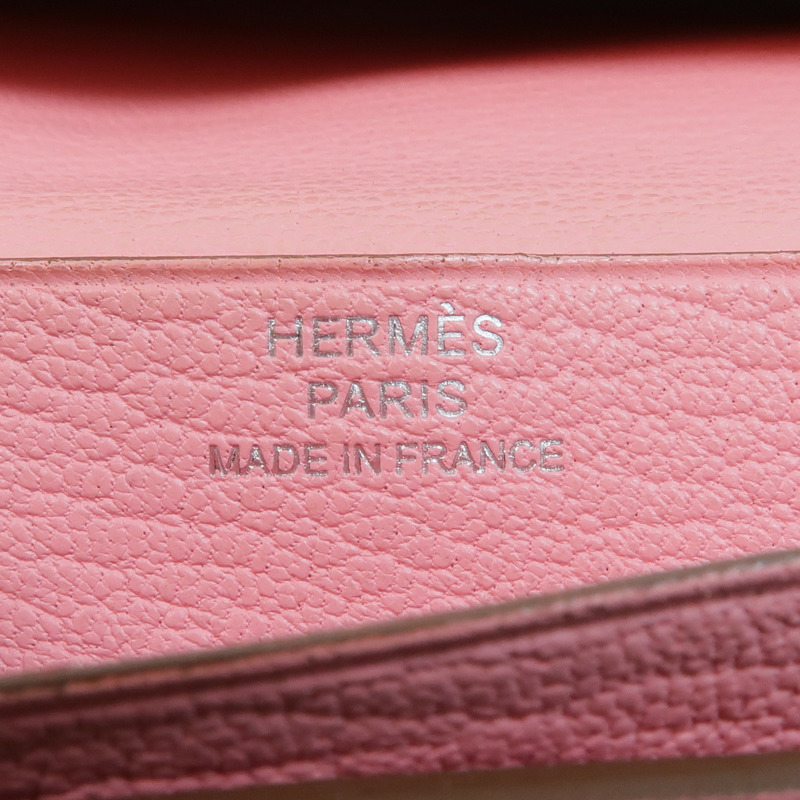 HERMES Chevre皮革Bearn Wallet銀扣長錢包-16