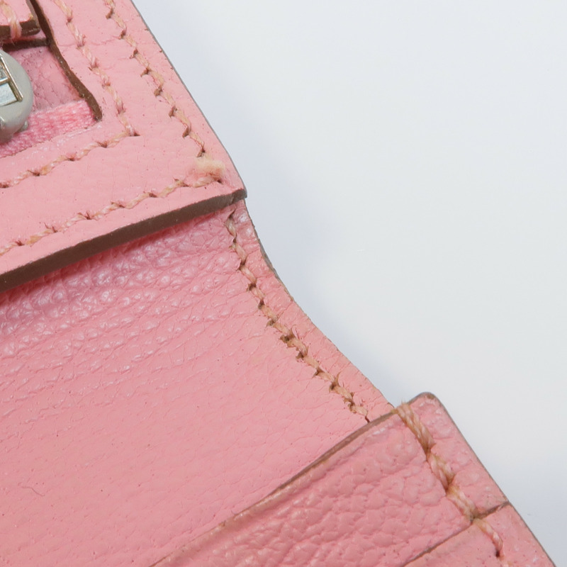 HERMES Chevre皮革Bearn Wallet銀扣長錢包-17