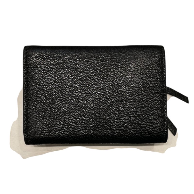 BALENCIAGA 巴黎世家 NEO CLASSIC 短夾 皮革 黑色 金釦-1