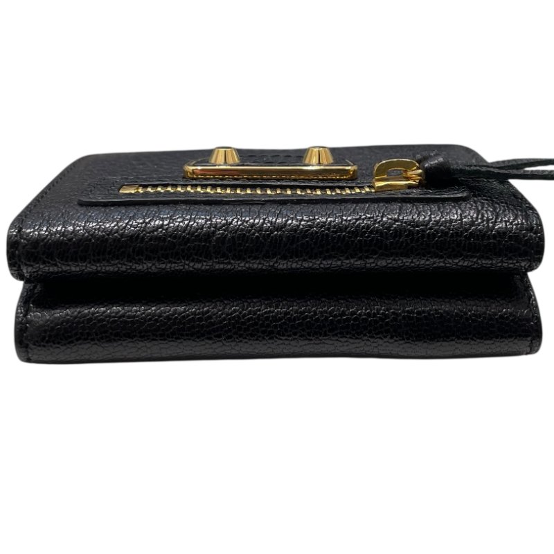 BALENCIAGA 巴黎世家 NEO CLASSIC 短夾 皮革 黑色 金釦-5