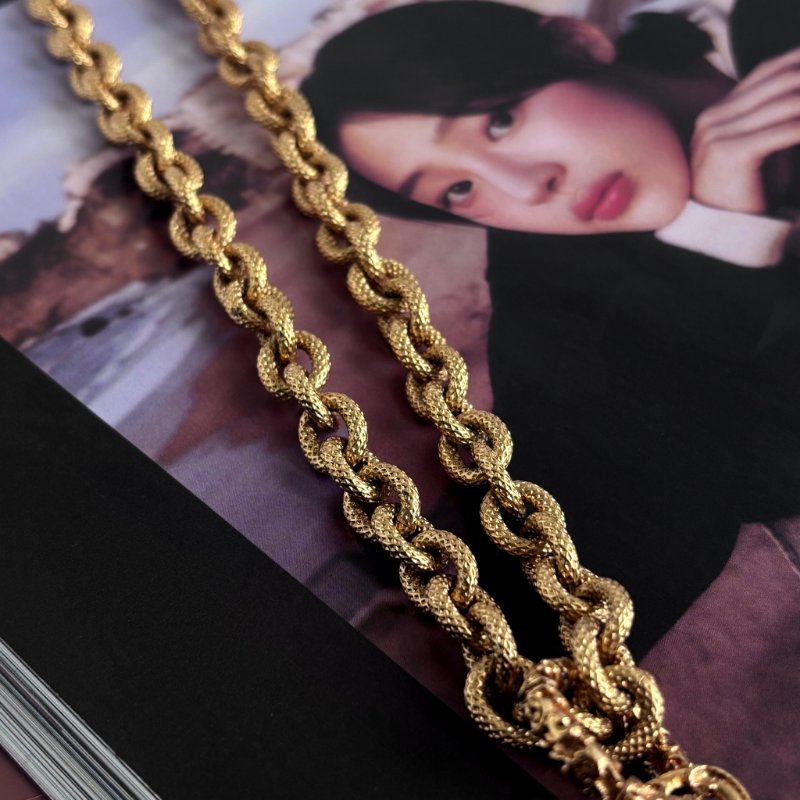 超甜價 收藏品割愛 ::CHANEL:: Vintage 24K Gold 熔岩項鍊-4