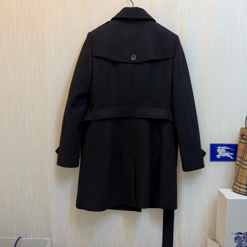 BURBERRY英國黑色羊毛大衣UK8-3