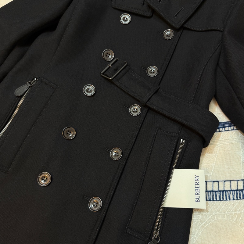 BURBERRY英國黑色羊毛大衣UK8-6