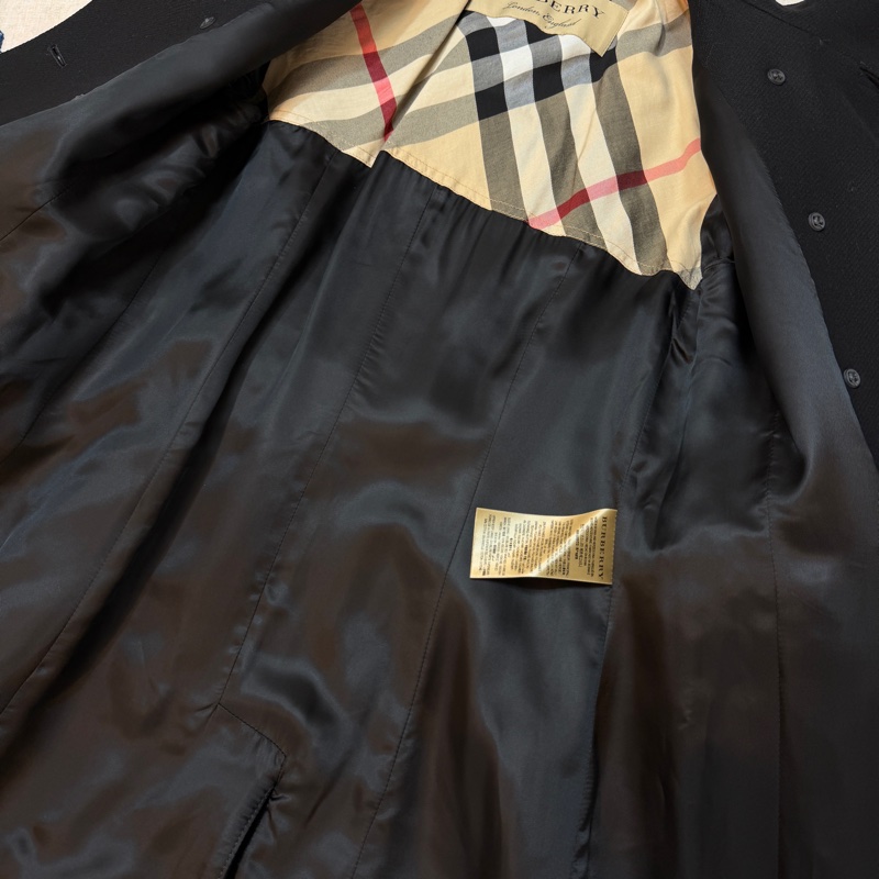 BURBERRY英國黑色羊毛大衣UK8-10