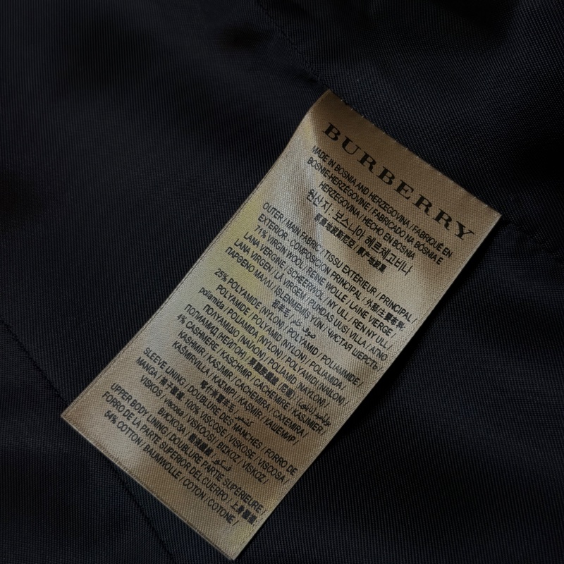 BURBERRY英國黑色羊毛大衣UK8-12