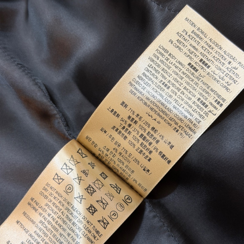 BURBERRY英國黑色羊毛大衣UK8-13