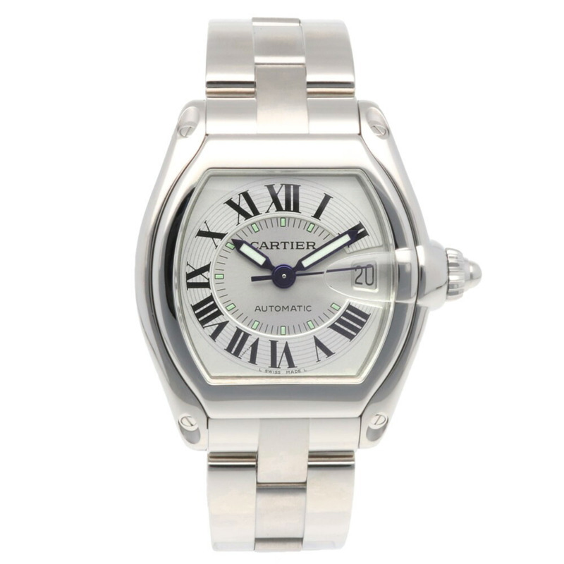 卡地亞 Roadster 男錶,不鏽鋼 2510 自動上鍊,已翻新,羅馬數位時標-7