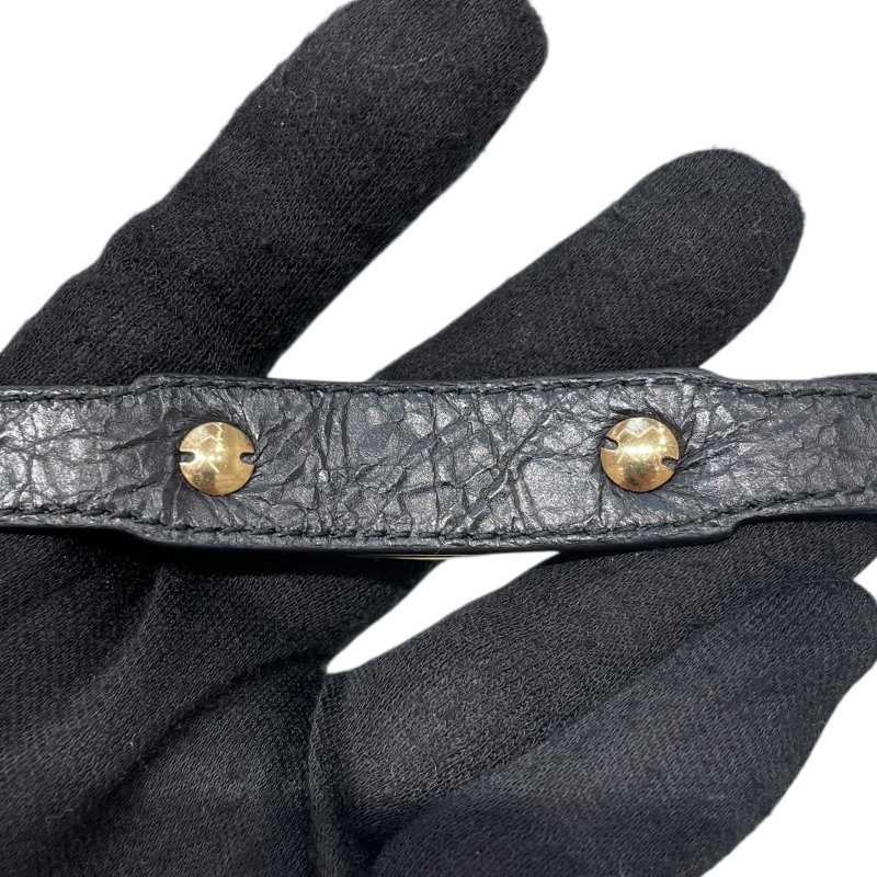 BALENCIAGA 巴黎世家 ARENA 三圈皮手環 皮革 黑色 金釦-3