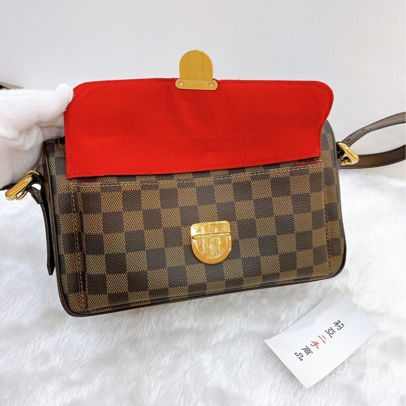 莉亞精品♡ LV 棋盤格斜背包 曼哈頓 二手美包-3