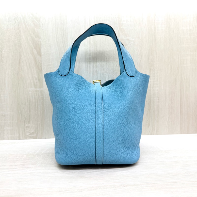 HERMRS北方藍金釦菜籃子PICOTIN22-1