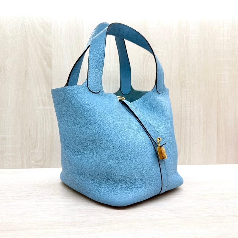 HERMRS北方藍金釦菜籃子PICOTIN22-3