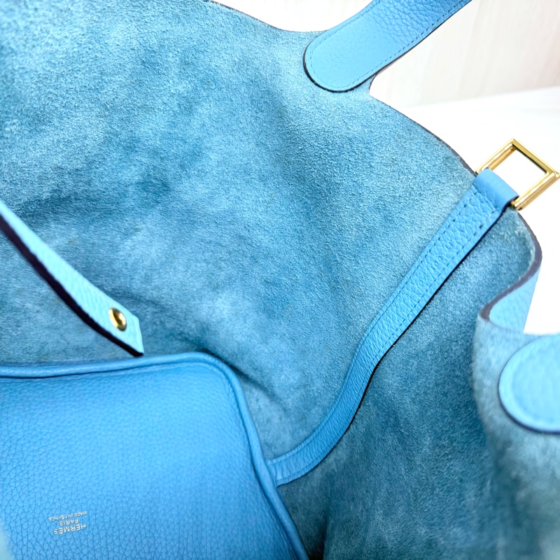 HERMRS北方藍金釦菜籃子PICOTIN22-17