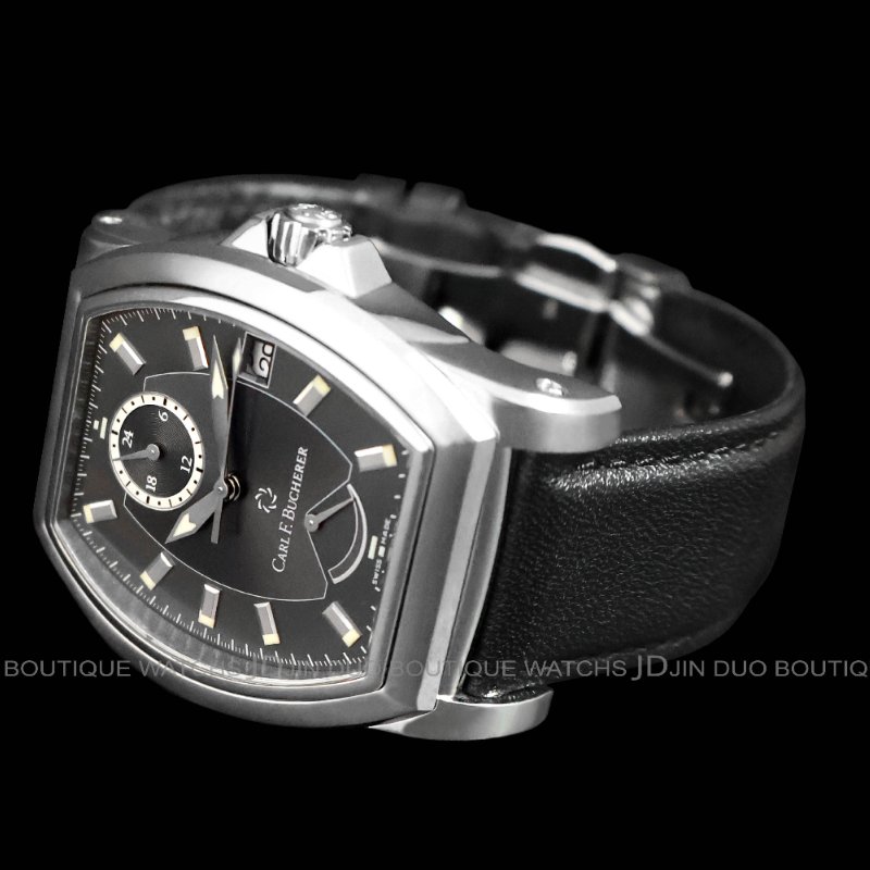 金鐸精品~W890 CARL F. BUCHERER 寶齊萊 柏拉維系列酒桶型儲能顯示自動上鍊男用腕錶-3