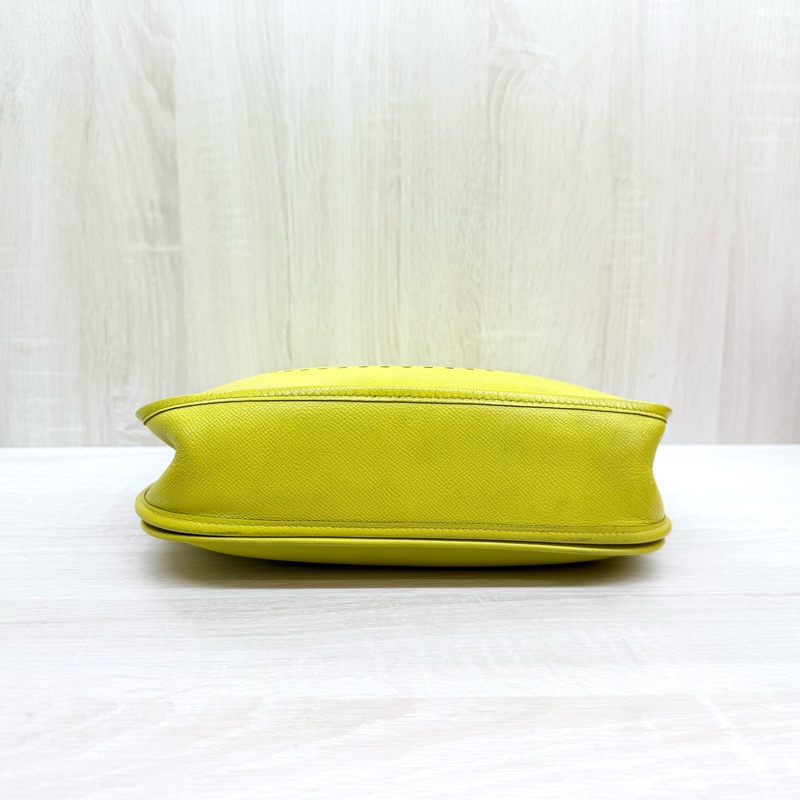 HERMES包包9R萊姆黃EPSOM皮銀釦Evelyne29cm-4
