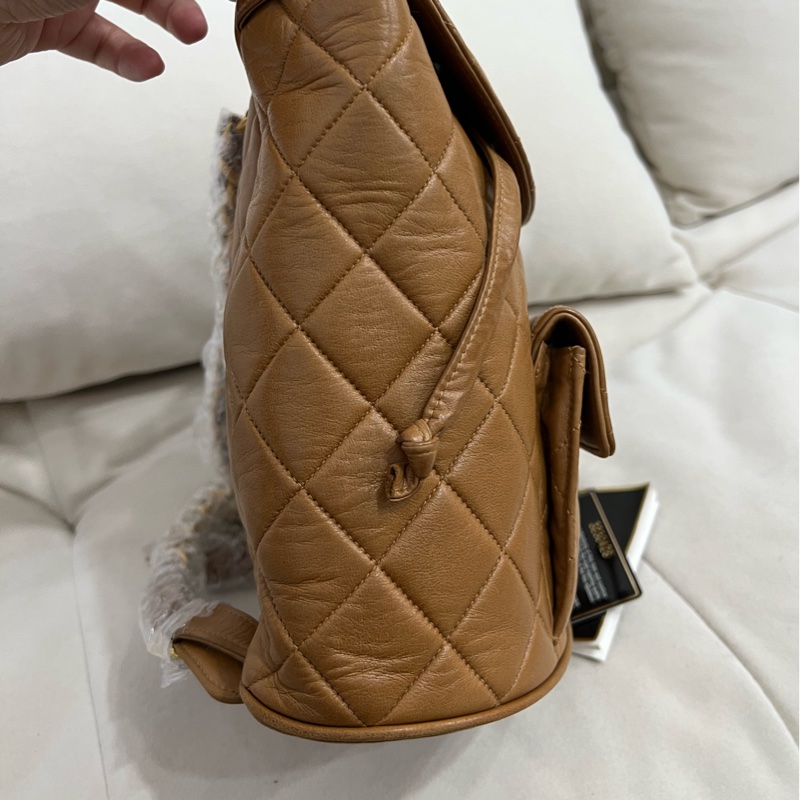 Chanel 香奈兒 古董 中古 Vintage Duma 後背包 雙肩包 焦糖色 Backpack-5