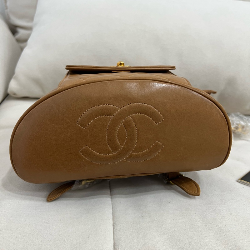 Chanel 香奈兒 古董 中古 Vintage Duma 後背包 雙肩包 焦糖色 Backpack-7