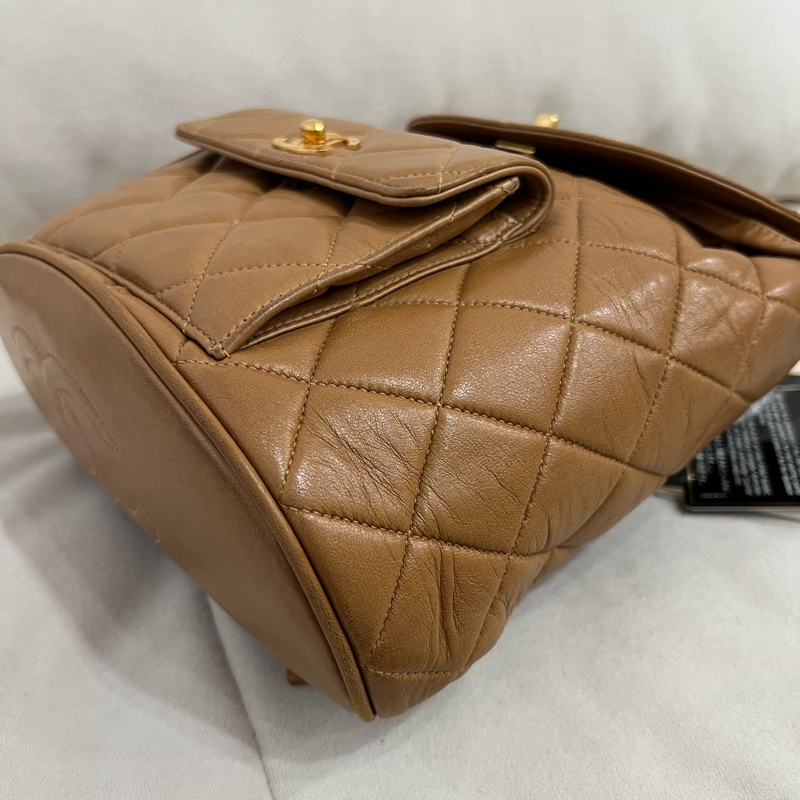 Chanel 香奈兒 古董 中古 Vintage Duma 後背包 雙肩包 焦糖色 Backpack-8