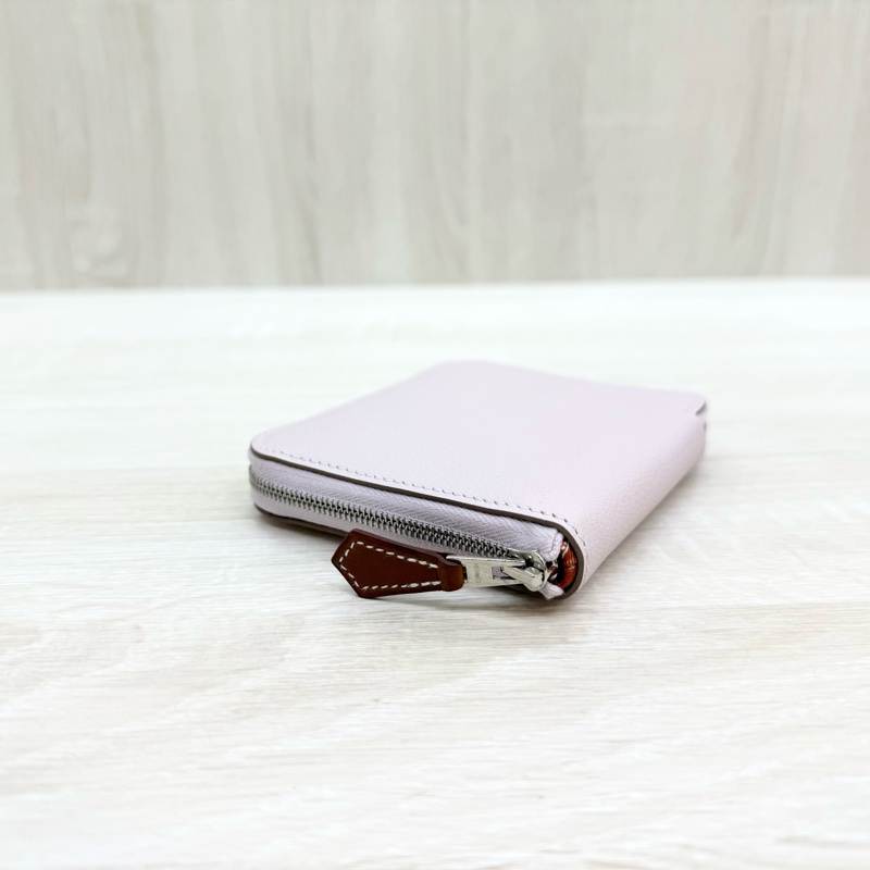 HERMES09夢幻紫銀釦epsom牛皮SilkIn短夾-6