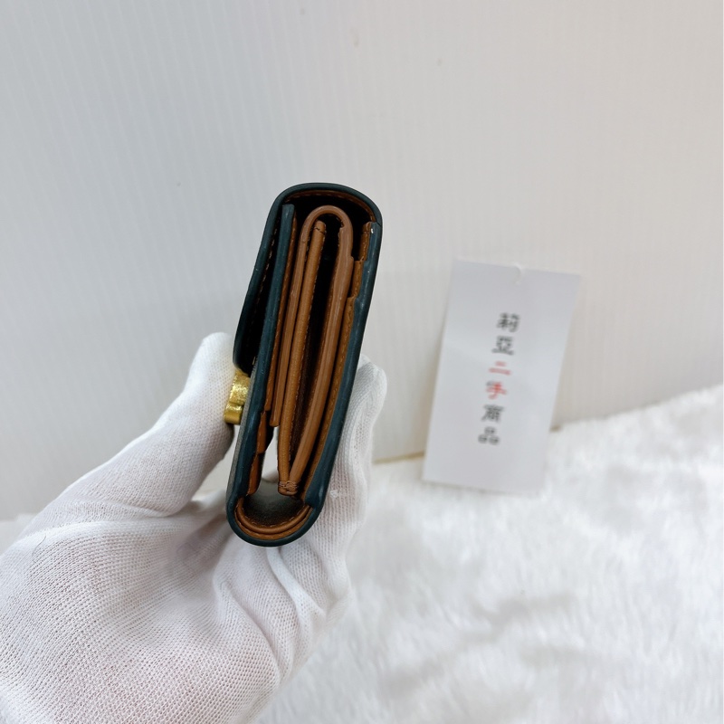 莉亞精品♡Celine 三折短夾 老花 二手-5