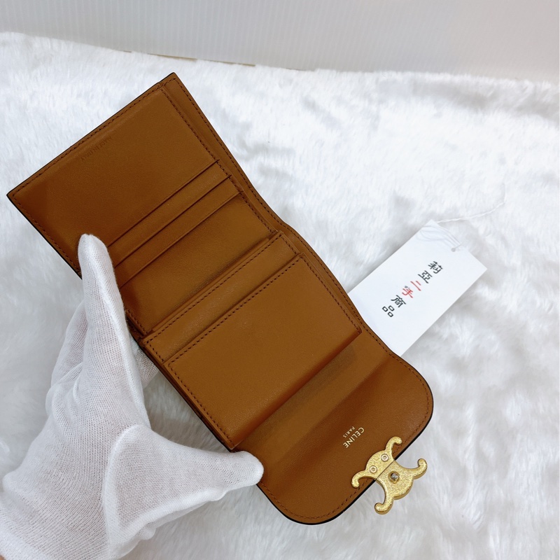 莉亞精品♡Celine 三折短夾 老花 二手-12