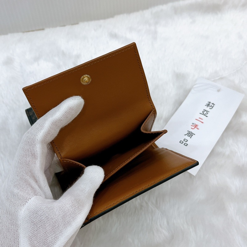 莉亞精品♡Celine 三折短夾 老花 二手-14