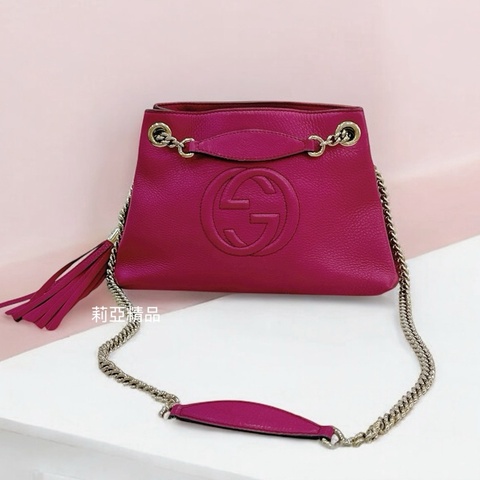 莉亞精品♡Gucci 387043 SoHo流蘇鏈條包 二手