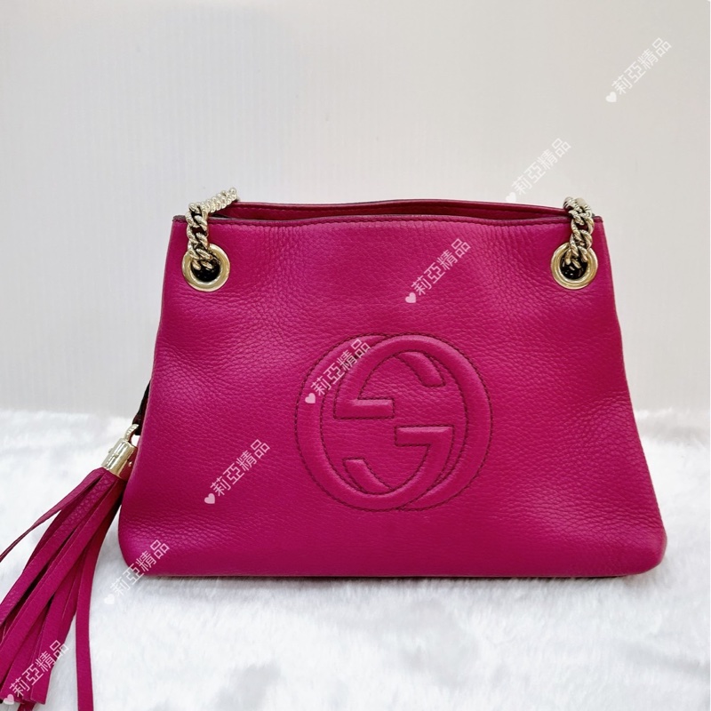莉亞精品♡Gucci 387043 SoHo流蘇鏈條包 二手-4