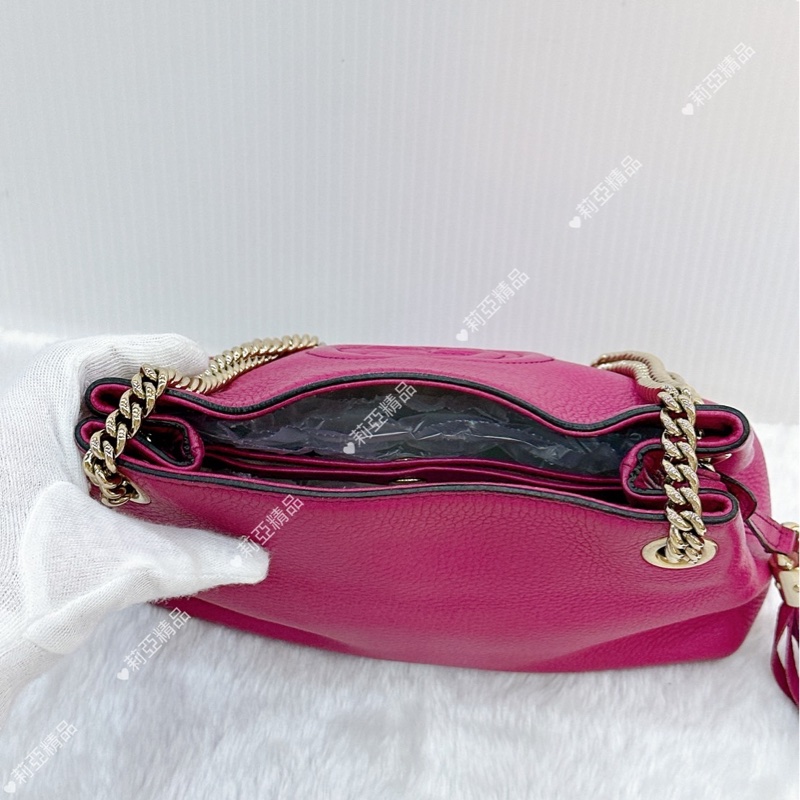 莉亞精品♡Gucci 387043 SoHo流蘇鏈條包 二手-10