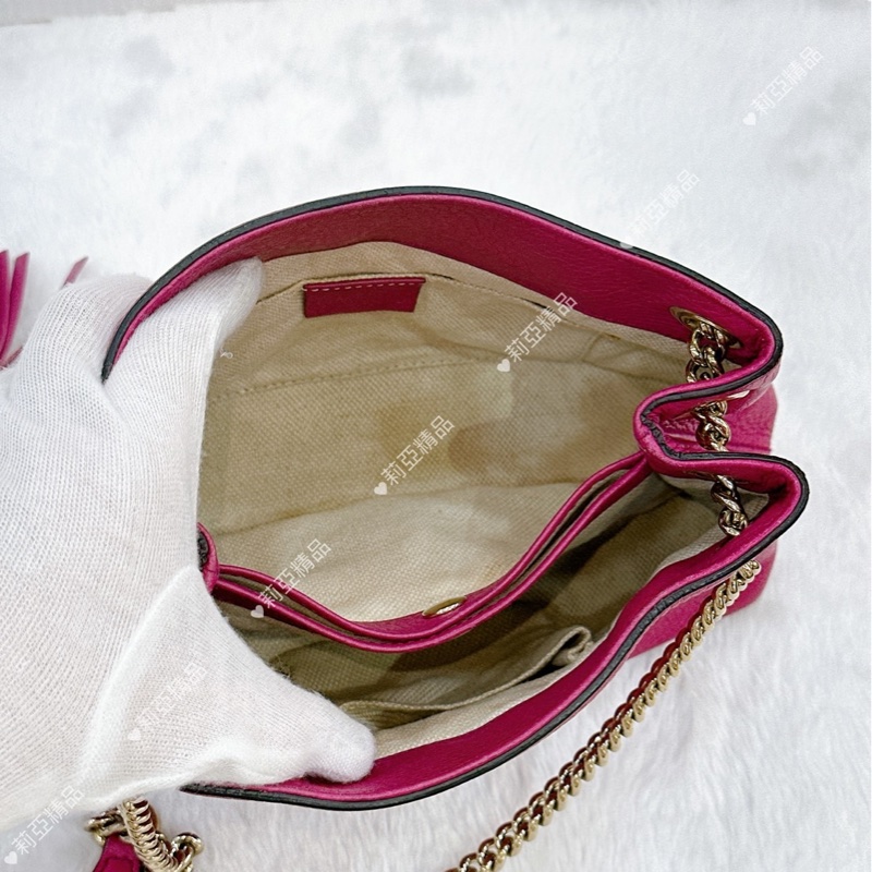 莉亞精品♡Gucci 387043 SoHo流蘇鏈條包 二手-12