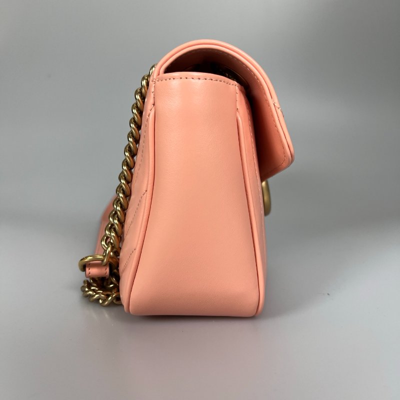 GUCCI 粉直紋Marmont掀蓋包-3