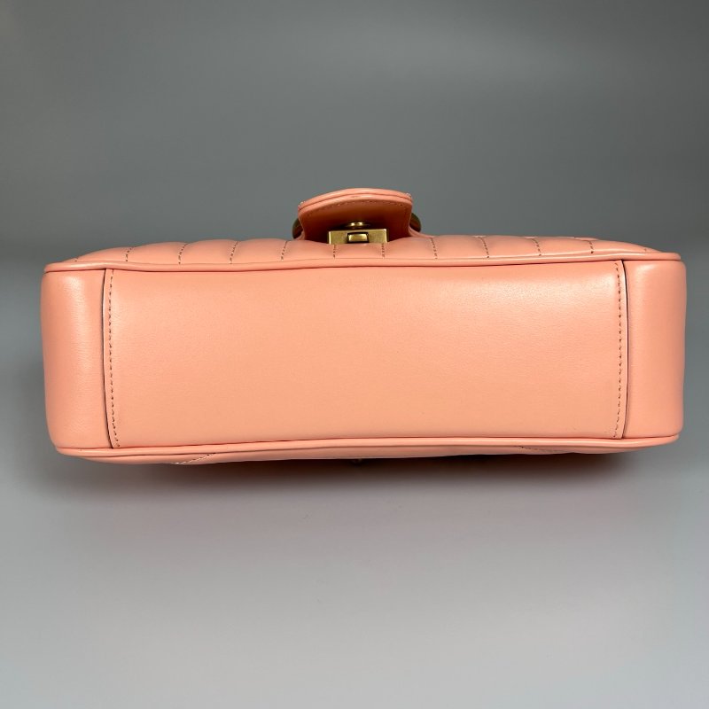 GUCCI 粉直紋Marmont掀蓋包-5